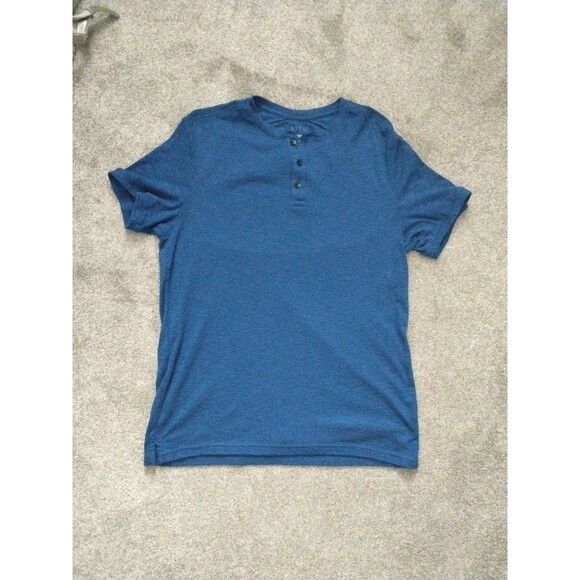 Men's Short Sleeve Henley Medium Blue - Picture 1 of 3